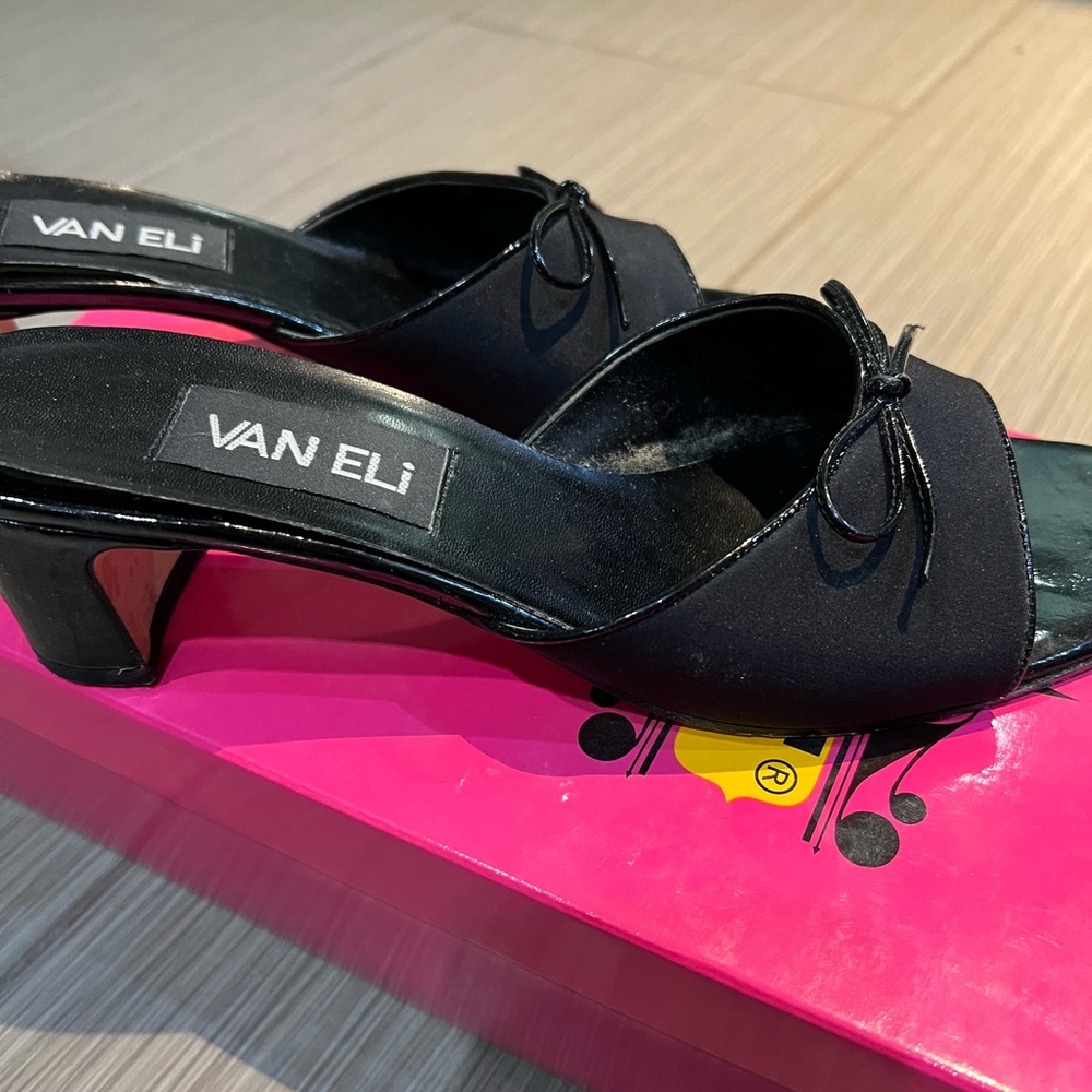 Black slide heels